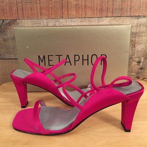 Metaphor Strappy Fuscia Heeled Sandals Sz 9M IOB
